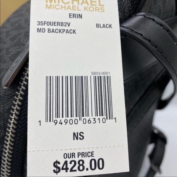 MICHAEL KORS ERIN MEDIUM BACKPACK BLACK - Picture 15 of 16